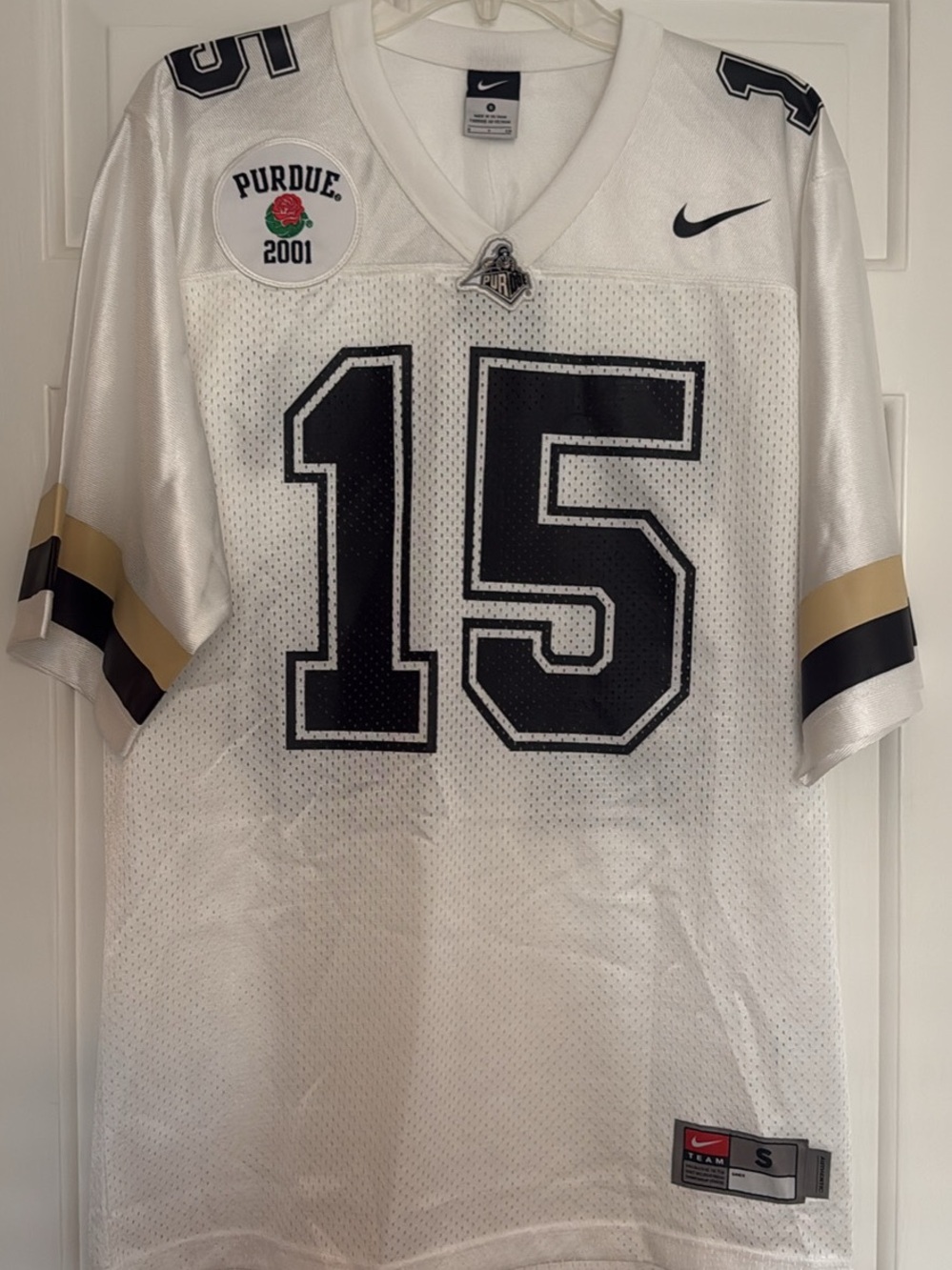 Nike Purdue 2001 Rose Bowl White Football Jersey